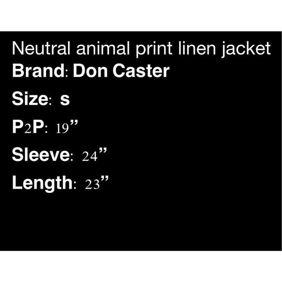 Neutral animal print linen jacket by Don Caster- size S - Picture 7 of 7